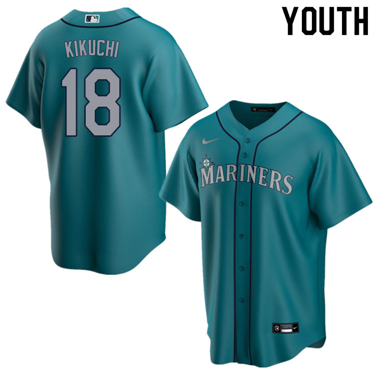 Nike Youth #18 Yusei Kikuchi Seattle Mariners Baseball Jerseys Sale-Aqua